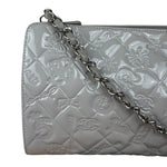 Chanel Vintage Grey Patent Leather Lucky Symbols Icon Pochette 1989