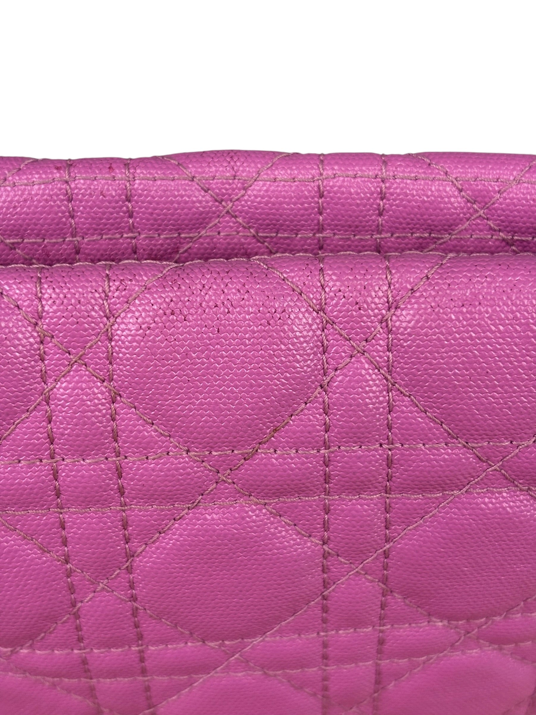 Christian Dior Fuchsia Leather  Flat Pouch