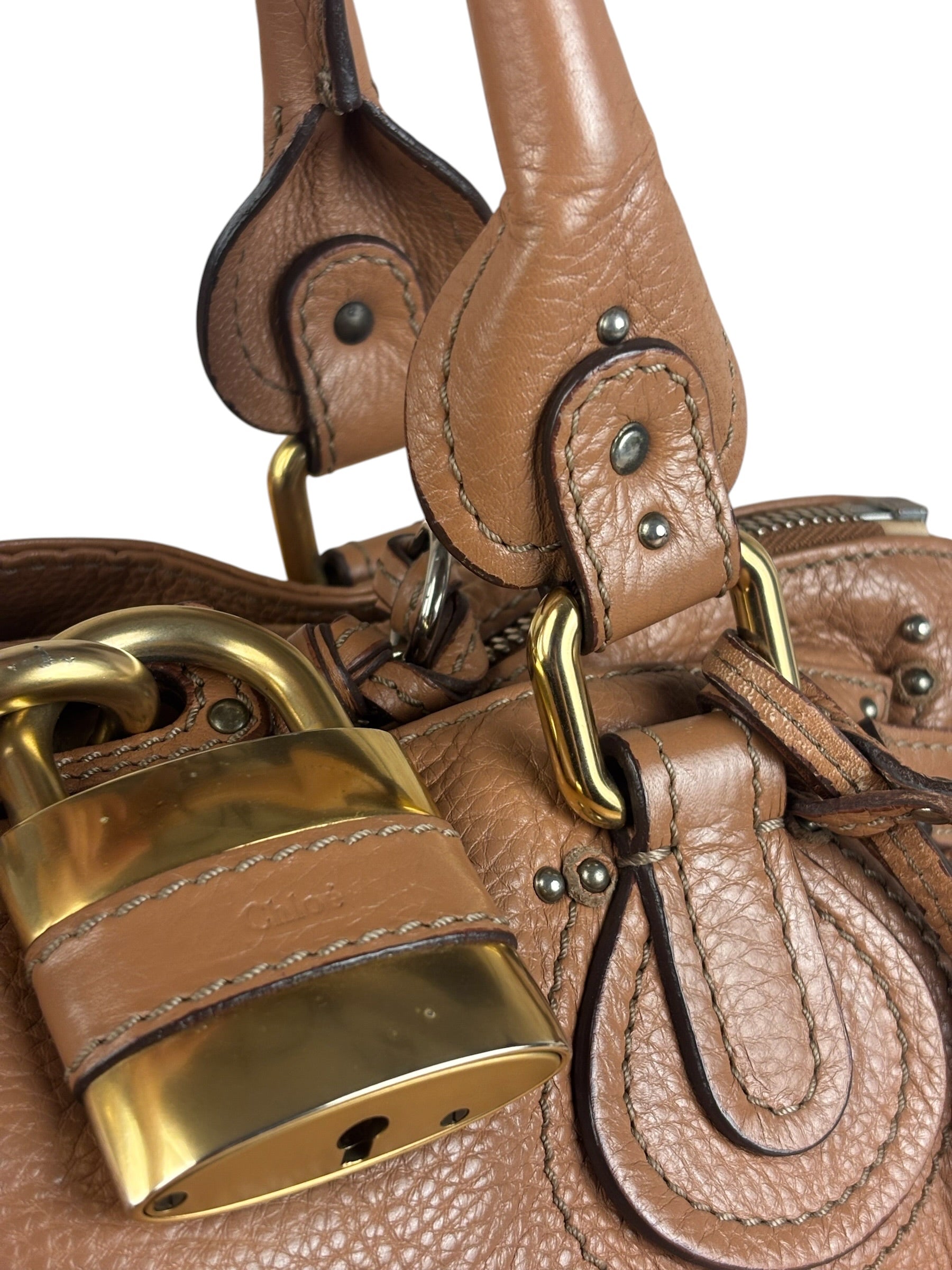 Chloe Vintage Tan Leather Paddington Shoulder Bag
