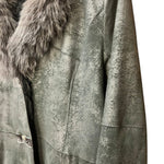 Vintage Black Suede/Leather Fur-Line Long Coat