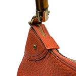 Gucci Orange Pebbled Leather Bamboo Top Handle Hobo Bag