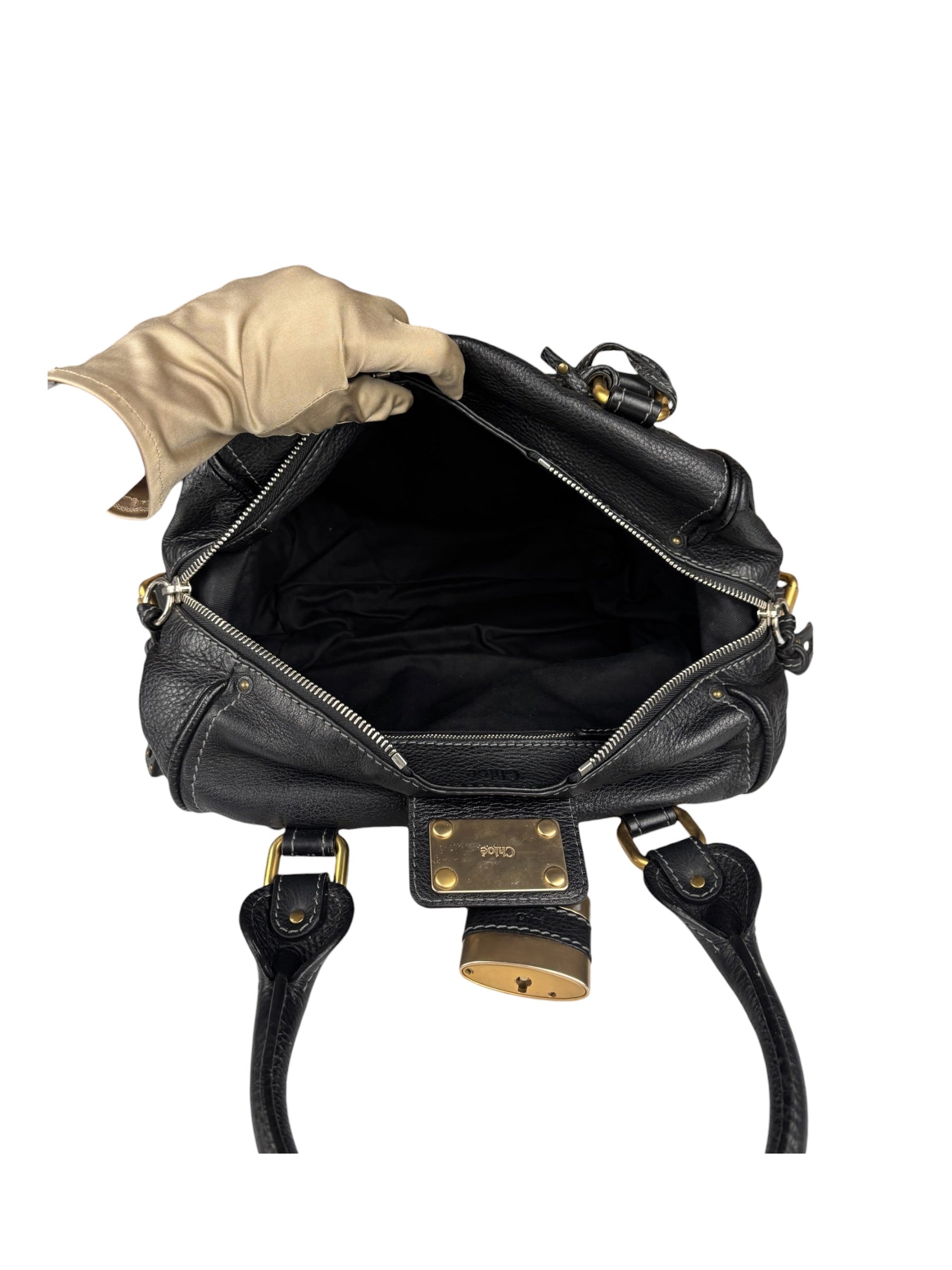 Chloe Black Leather Paddington Shoulder Bag