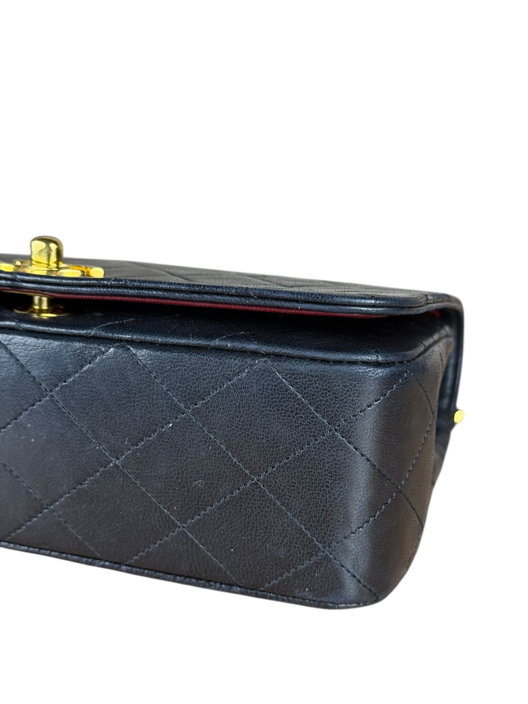 Chanel Black Quilted Single Flap Bag 1988