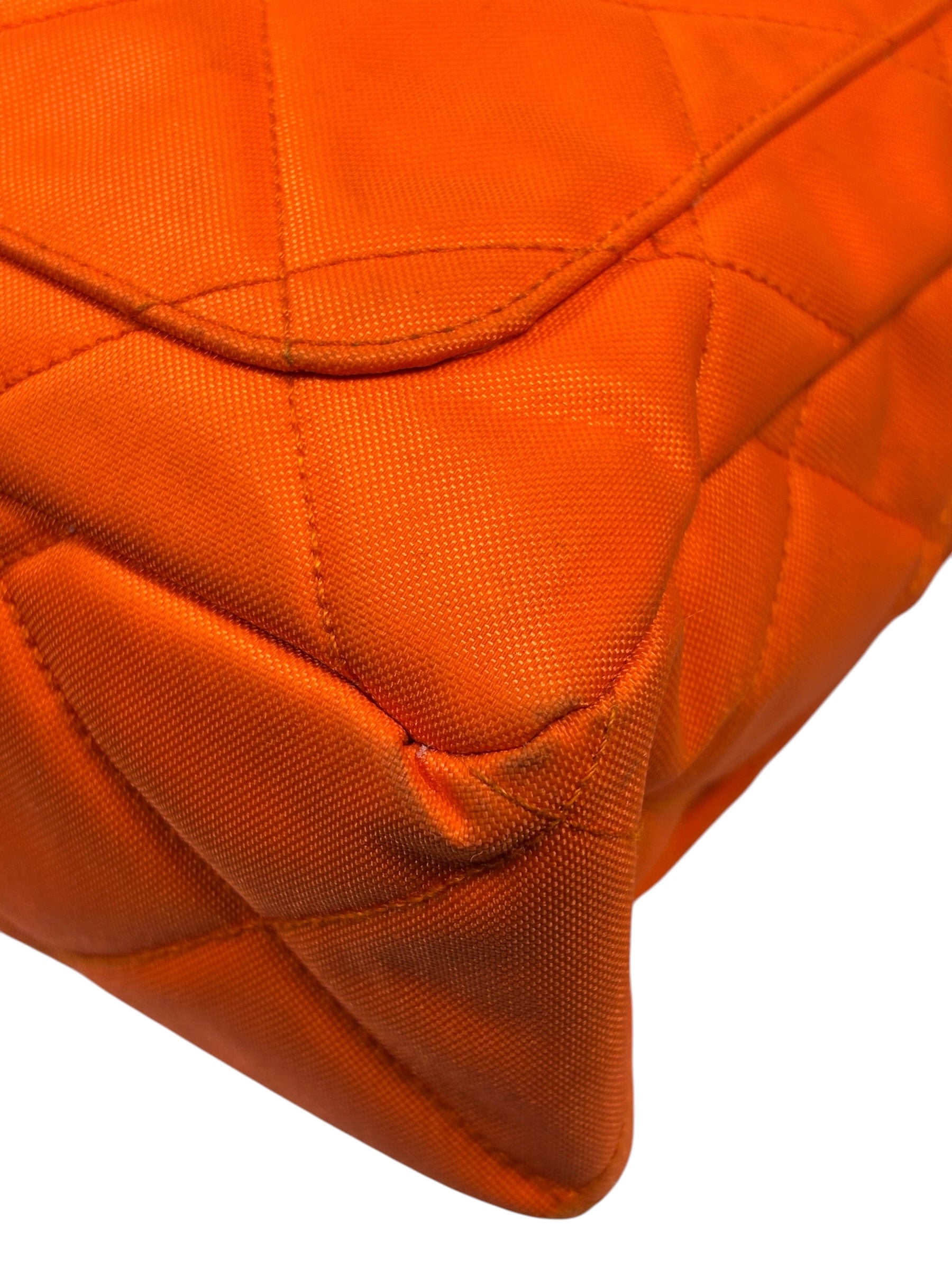 Chanel Orange Quilted Nylon Classic Jersey Camera Bag 2012