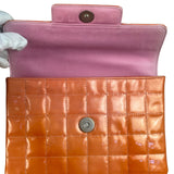 Chanel Orange/Pink Chocolate Bar Keyboard Digital Flap Shoulder Bag 2001