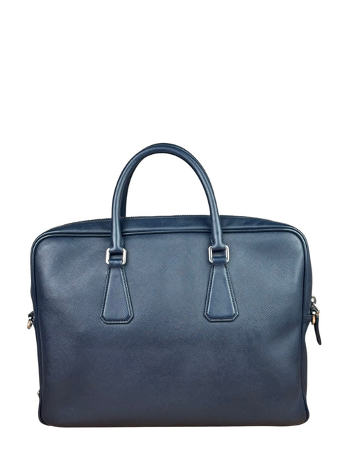 Prada Navy Saffiano Leather Laptop Work Bag