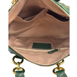 Coach Green Croc-Embossed Ashley Satchel Shoulder Bag