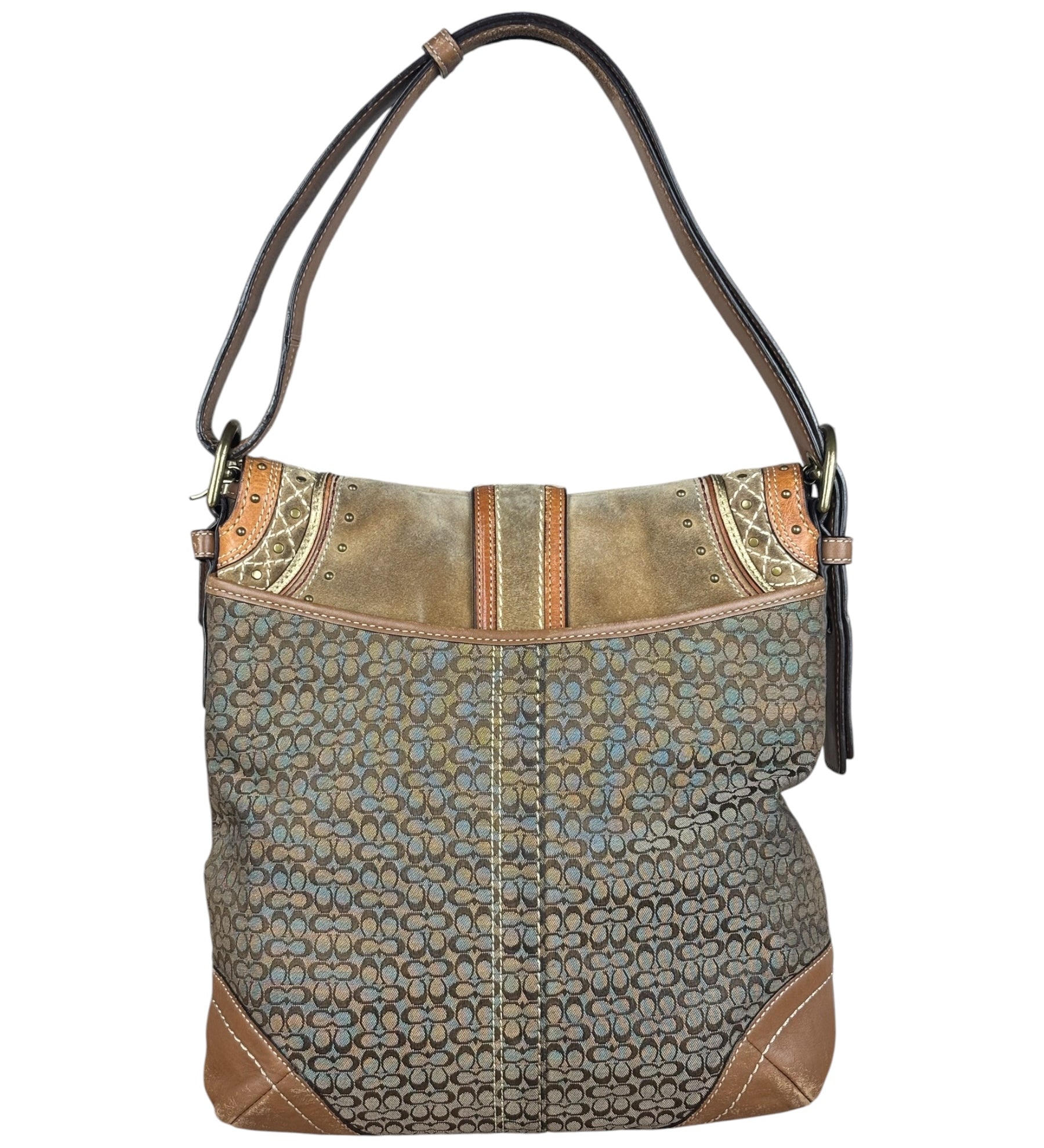 Coach Jacquard Fabric Canvas Monogram Soho Shoulder Bag
