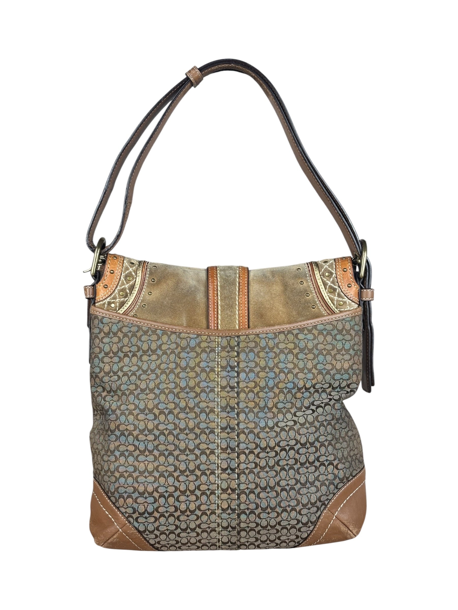 Coach Jacquard Fabric Canvas Monogram Soho Shoulder Bag