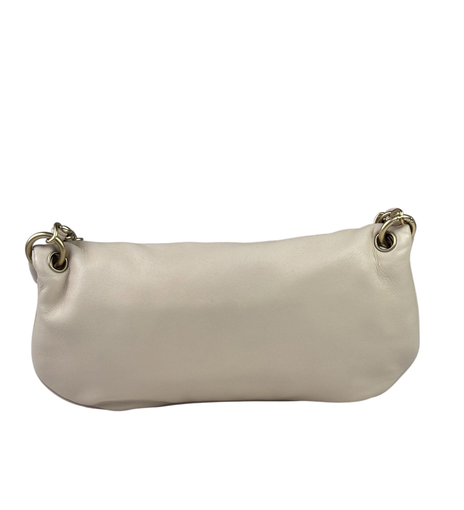 Chanel Cream Leather Cue Ball Foldover Shoulder Bag 2003