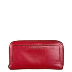 Burberry Vintage Red Leather Zip Long Wallet