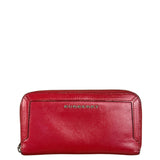 Burberry Vintage Red Leather Zip Long Wallet