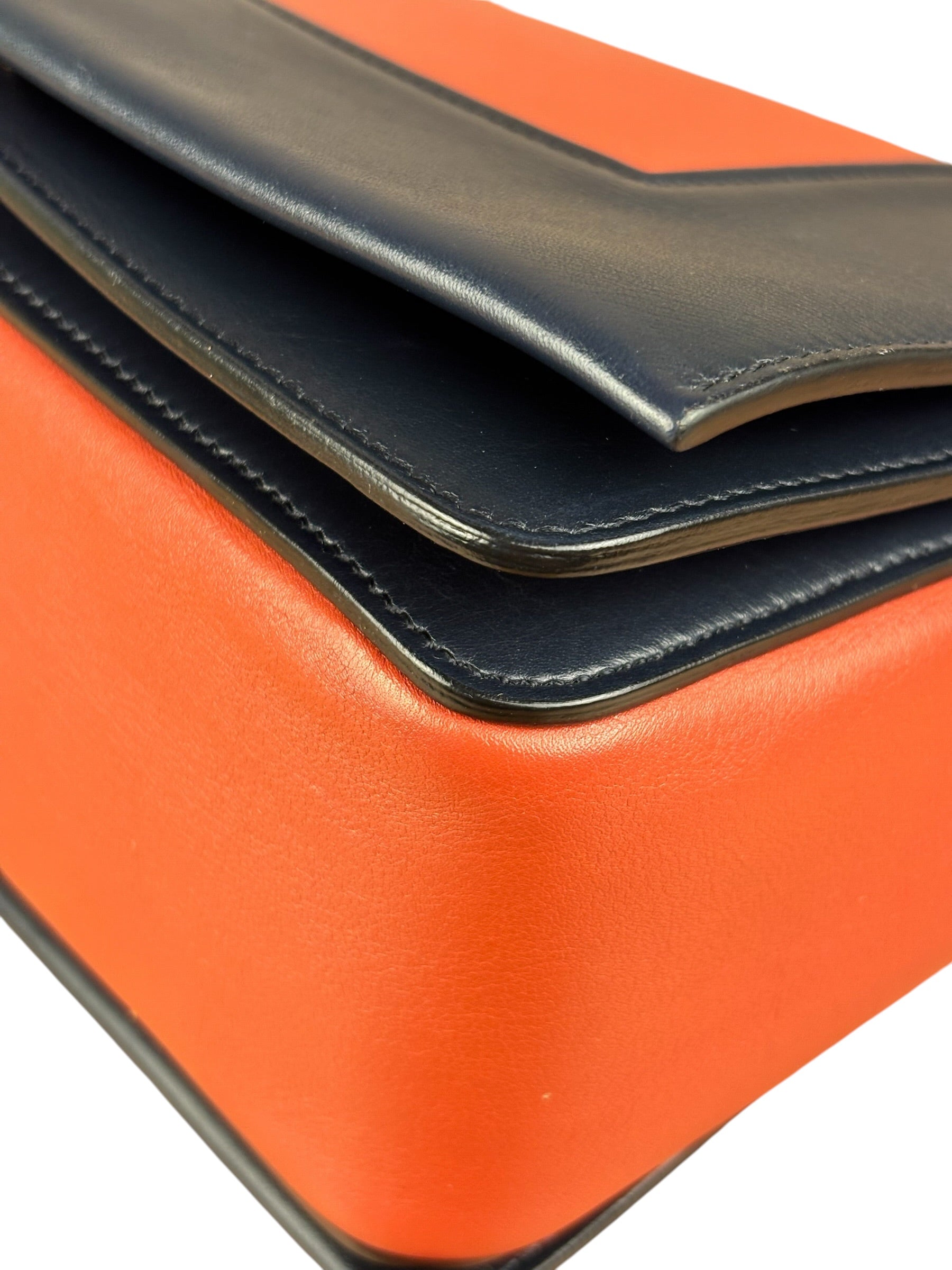 Celine Bicolor Leather Medium Frame Crossbody Bag