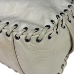 Christian Dior Cream Leather Braided Ethnic Shoulder Bag