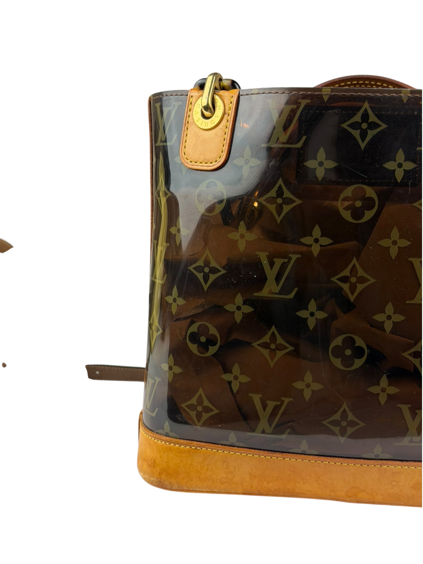 Louis Vuitton Black Vinyl/Leather Trim Cabas Ambre Tote PM