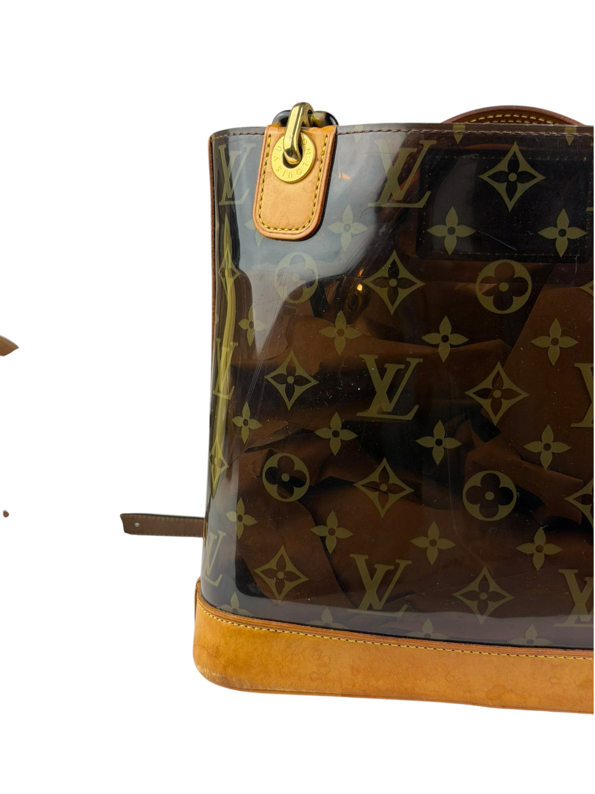 Louis Vuitton Black Vinyl/Leather Trim Cabas Ambre Tote PM
