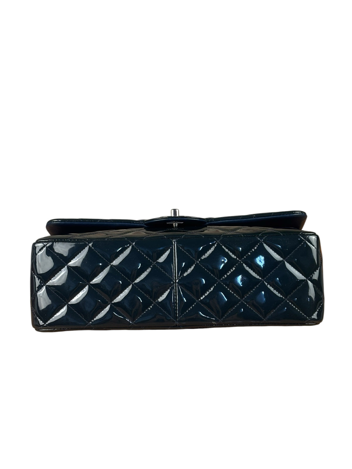 Chanel Dark Teal Quilted Patent M Double Flap 2013