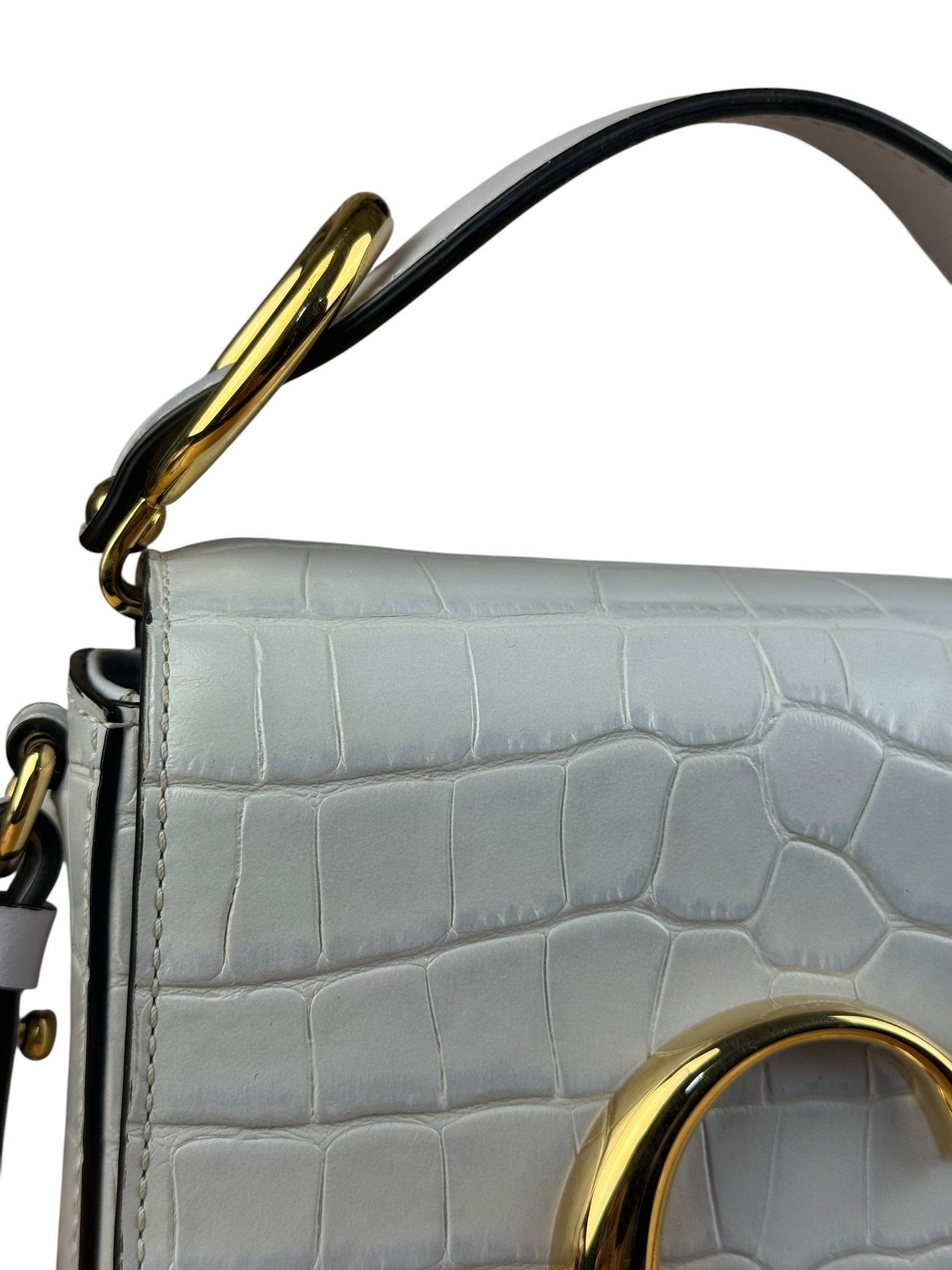 Chloé Mini Grey Croc Embossed C 2Way Bag