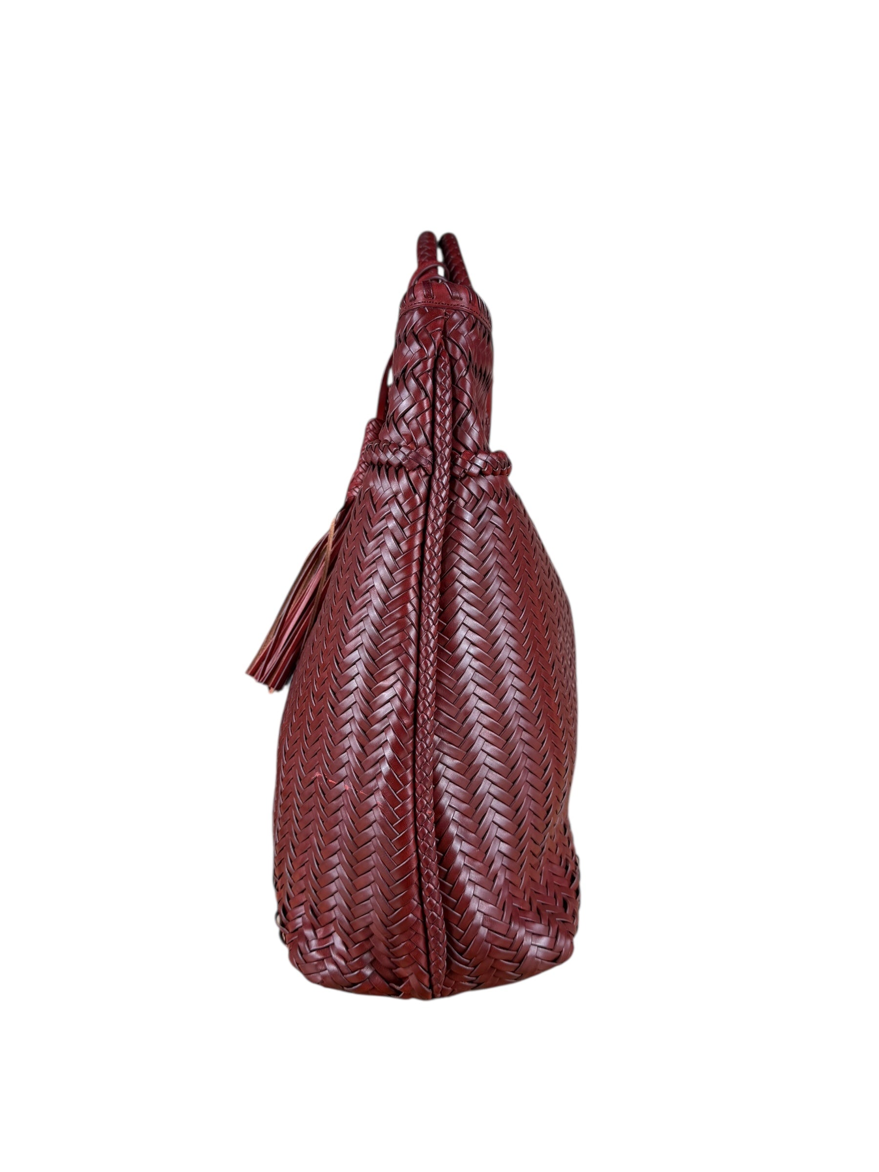 Polo Ralph Lauren Red Woven Leather Tote