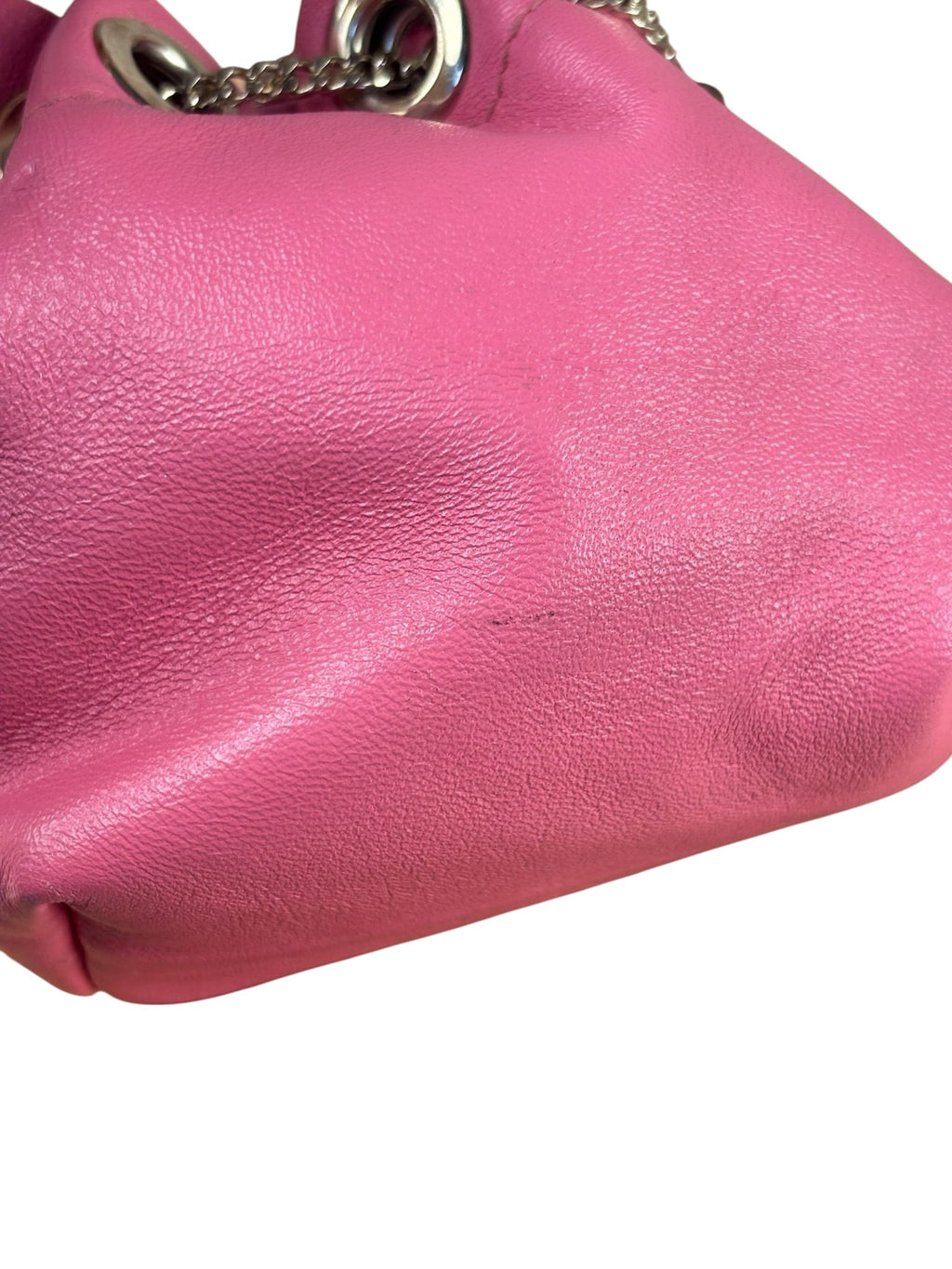 Jimmy Choo Pink Leather Micro Bob Bon Two-Way Bag