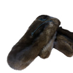Vintage Brown Fur Mittens