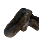 Vintage Brown Fur Mittens