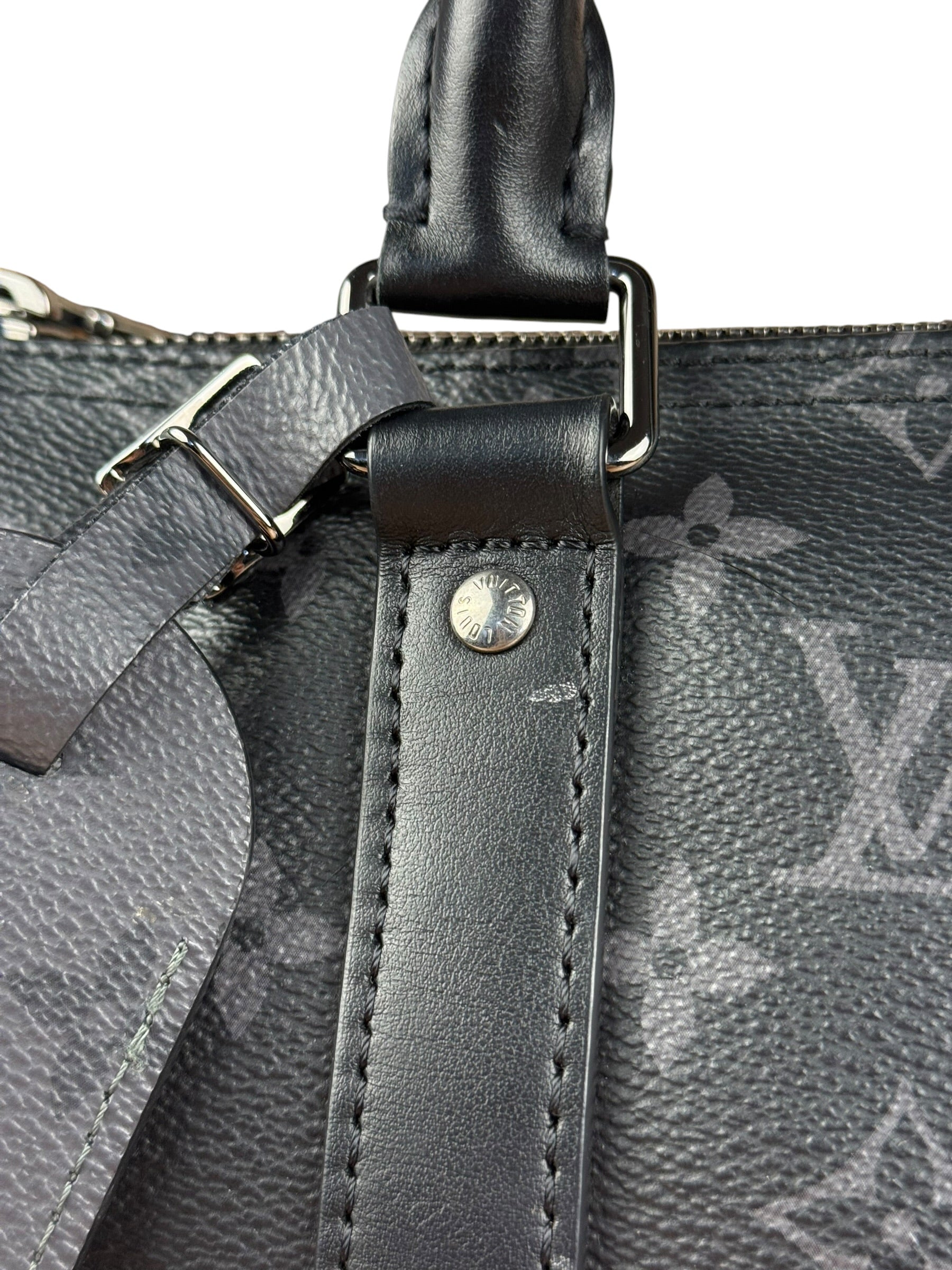 Louis Vuitton Black Monogram Keepall Bandouliere 25