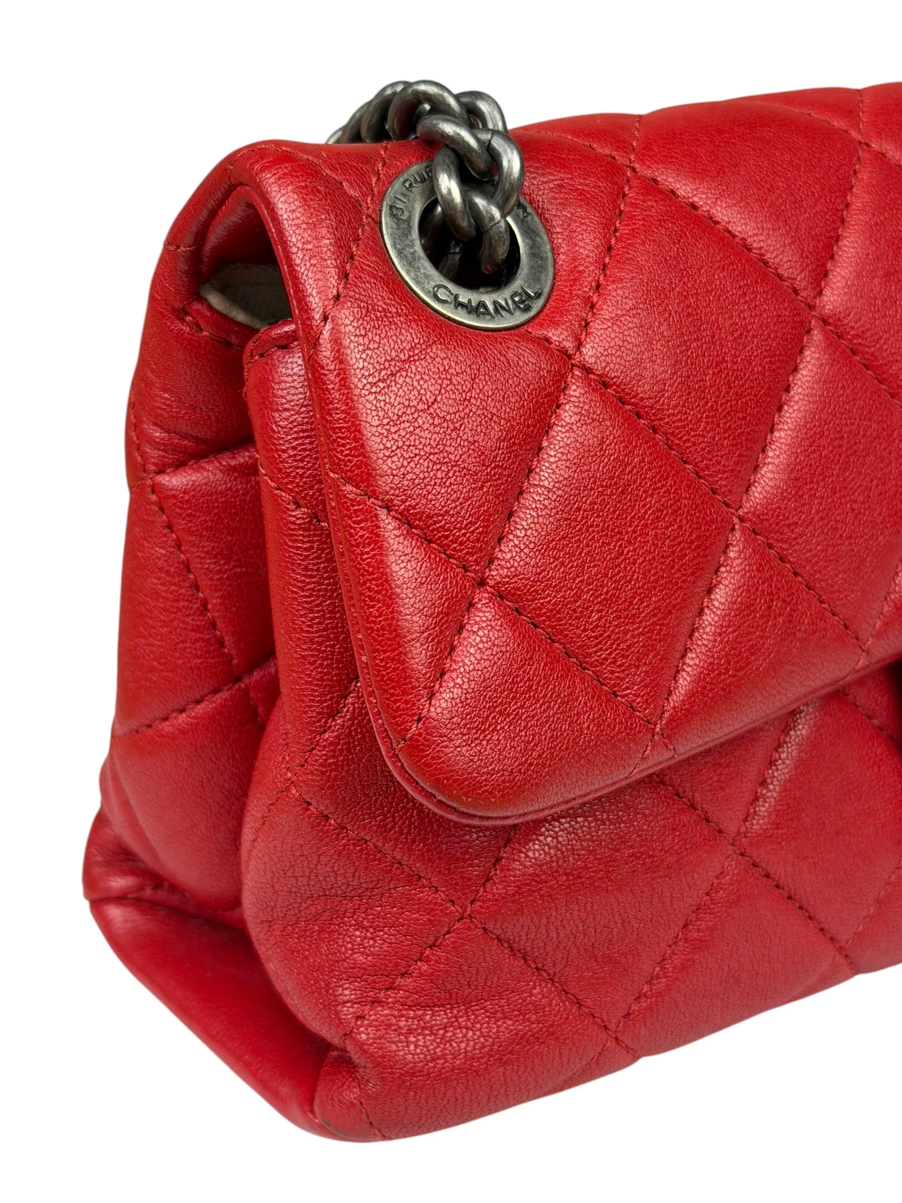 Chanel Striking Red Quilted Rocks Small Flap Bag 2014