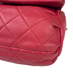 Chanel Red Quilted Leather CC Curvy Flap Bag 2015