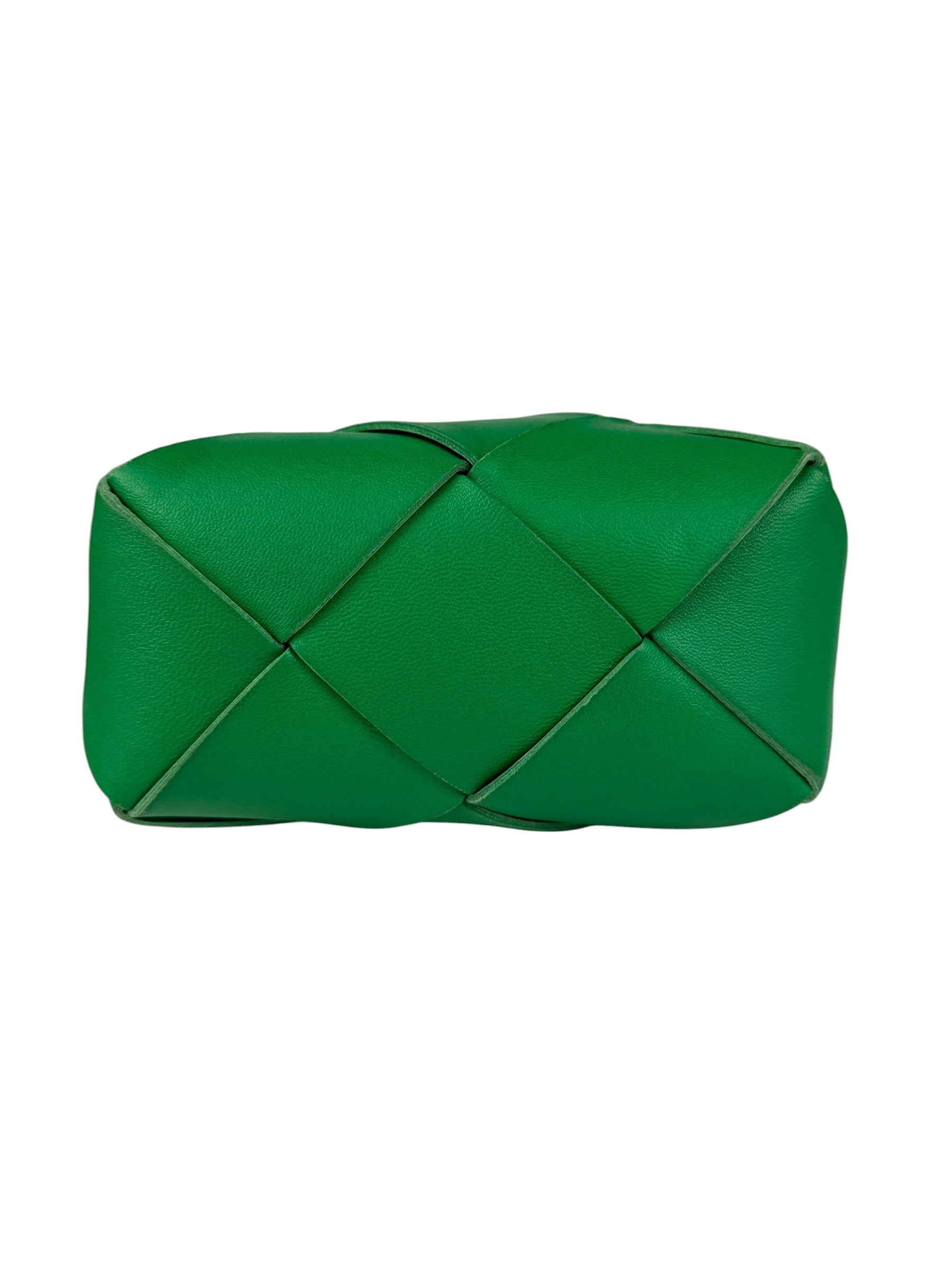 Bottega Veneta Small Green Intrecciato Cassette Camera Bag
