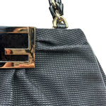 Fendi Bicolor Patent Leather Trim Mia Shoulder Bag