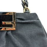 Fendi Bicolor Patent Leather Trim Mia Shoulder Bag