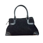 Salvatore Ferragamo Black Leather Trim Gancini Monogram Canvas Shoulder Bag