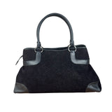 Salvatore Ferragamo Black Leather Trim Gancini Monogram Canvas Shoulder Bag