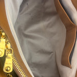 Miu Miu Beige/Brown Bicolor Leather Madras Handbag