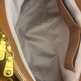 Miu Miu Beige/Brown Bicolor Leather Madras Handbag
