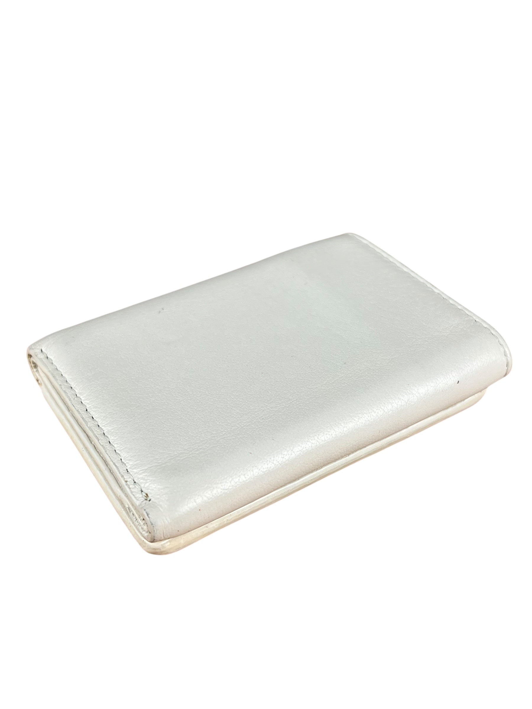 Balenciaga White Leather Papier Compact Wallet