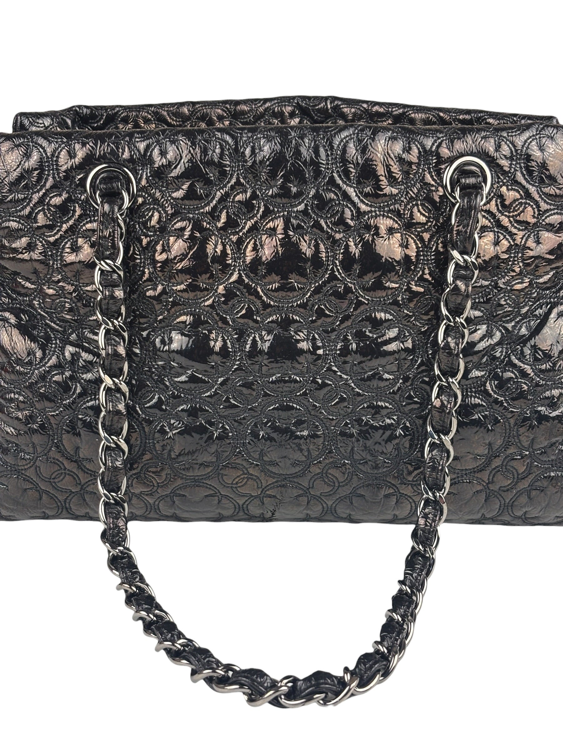 Chanel Black Leather Rock In Moscow Patent Chain Tote Bag 2008
