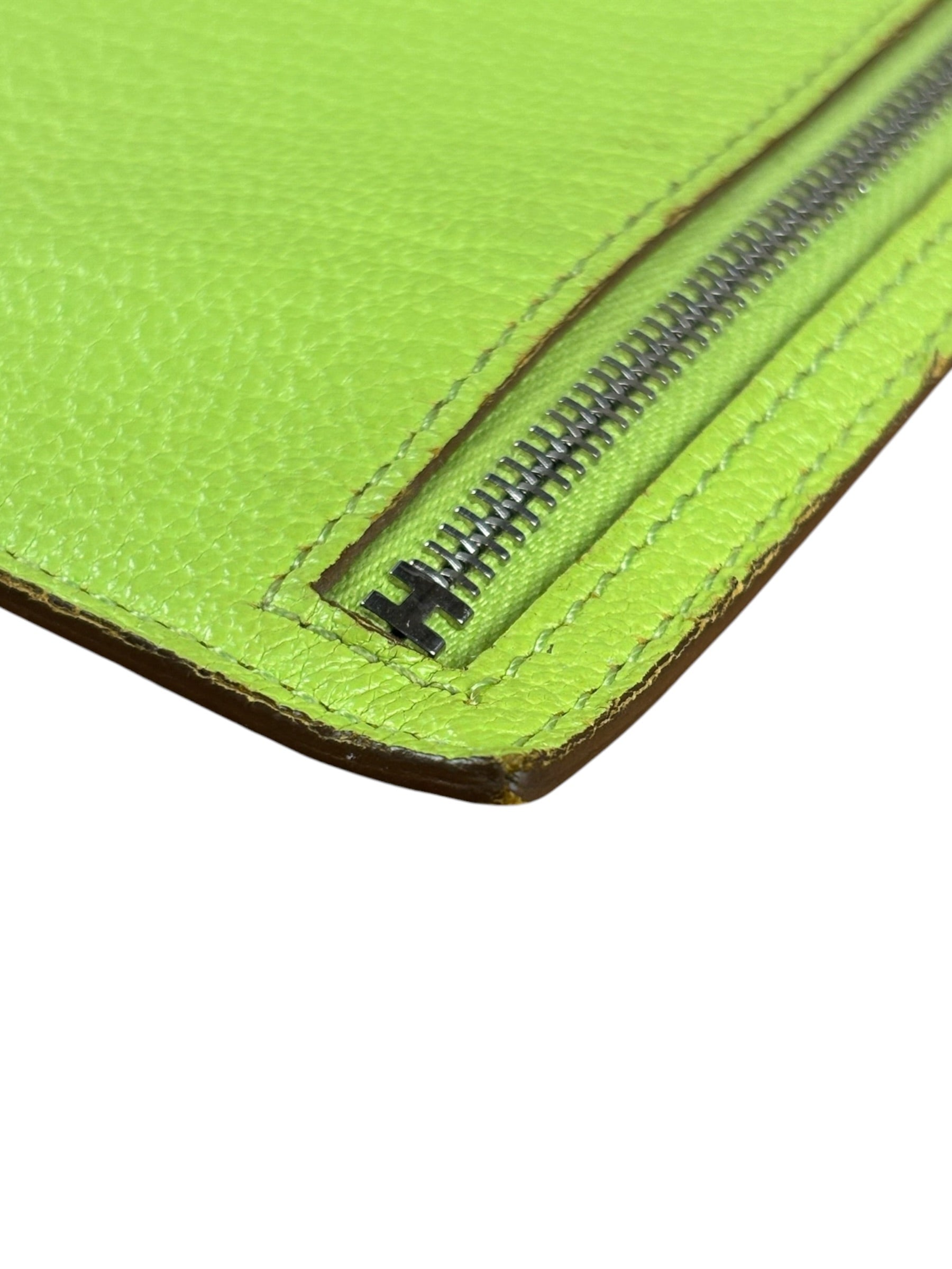 Hermes Lime Zippy Pouch