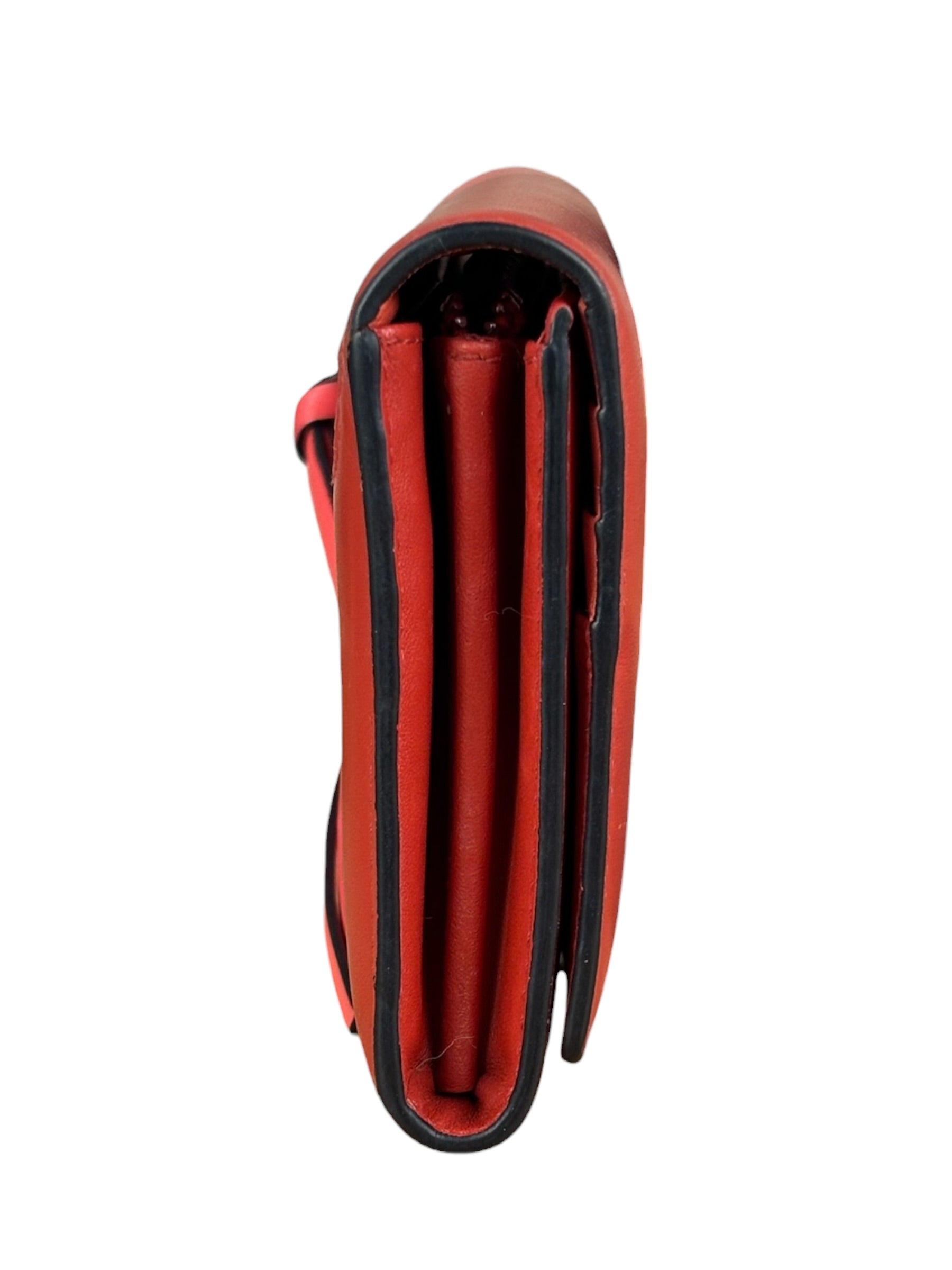 Loewe Red/Pink Leather Trifold Long Wallet