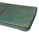 Chanel Turquoise Blue Python Long Wallet 2014