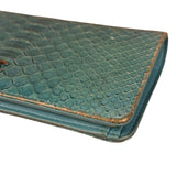 Chanel Turquoise Blue Python Long Wallet 2014