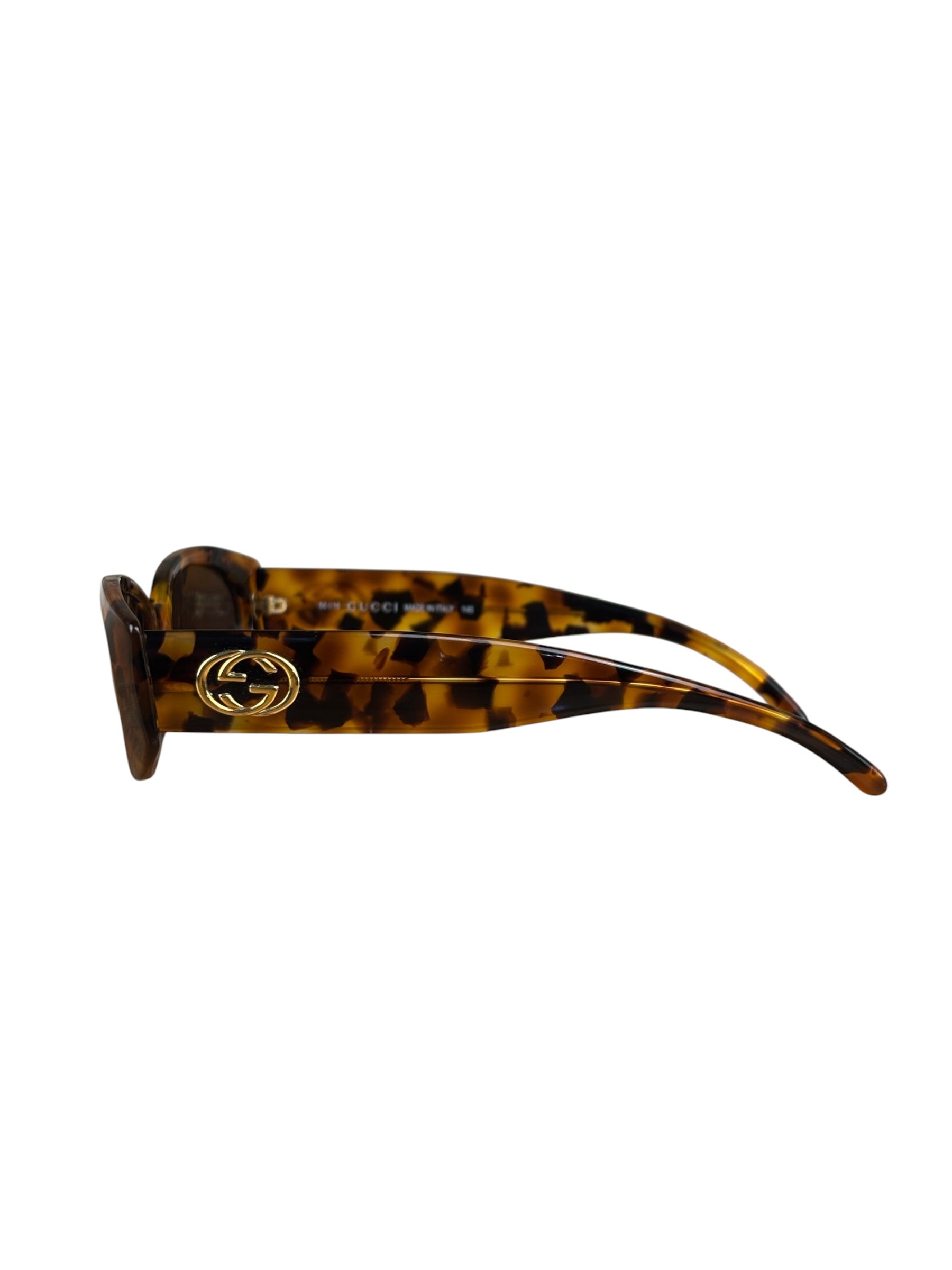 Gucci Vintage GG Havana Thick  Rounded Oval Sunglasses RX 2400/S