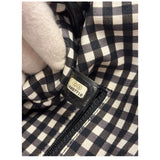 Chanel Bicolor Leather Trim Gingham Canvas Coco Mark Handbag 2010