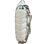 Gucci White Quilted Metelasse Leather Horsebit Chain Shoulder Bag