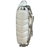 Gucci White Quilted Metelasse Leather Horsebit Chain Shoulder Bag