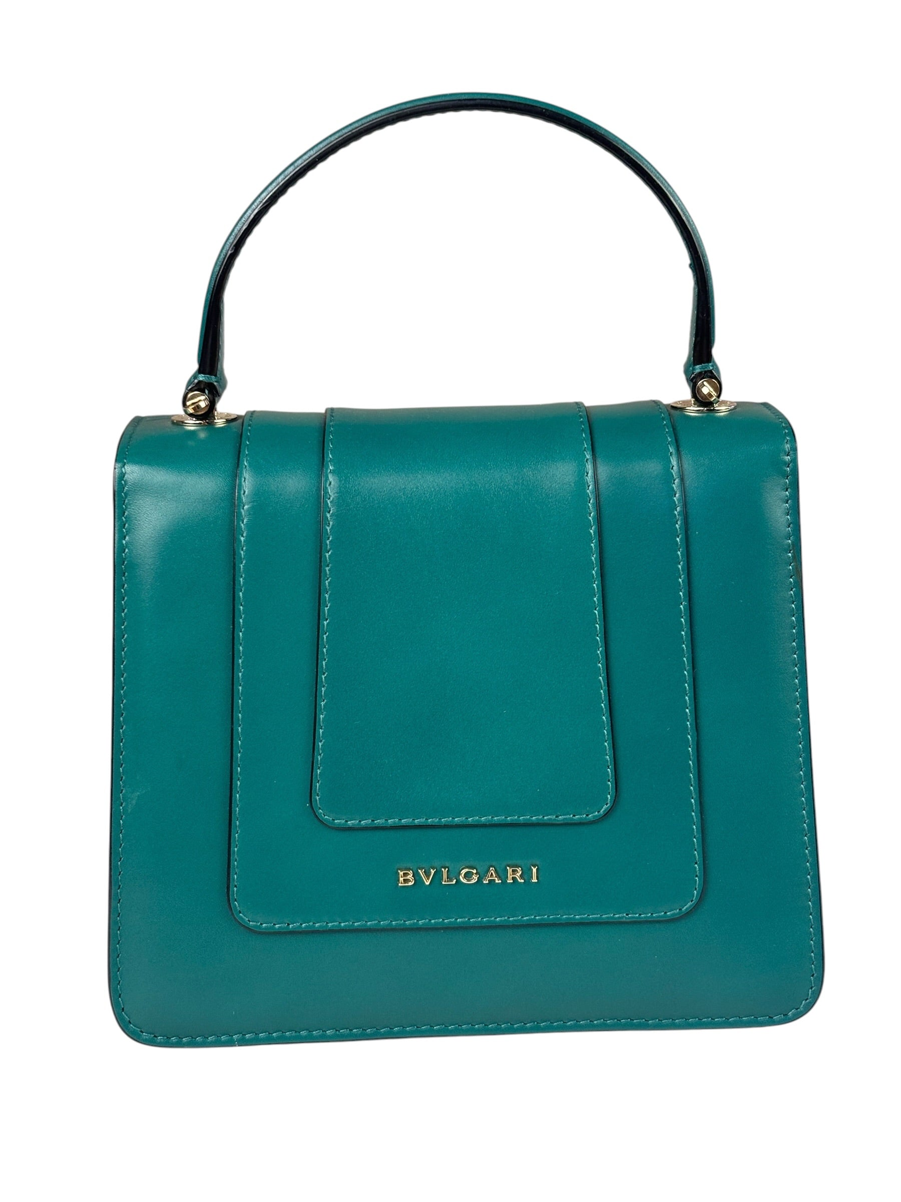 BVLGARI Serpenti Forever Mini Top Handle Bag Green