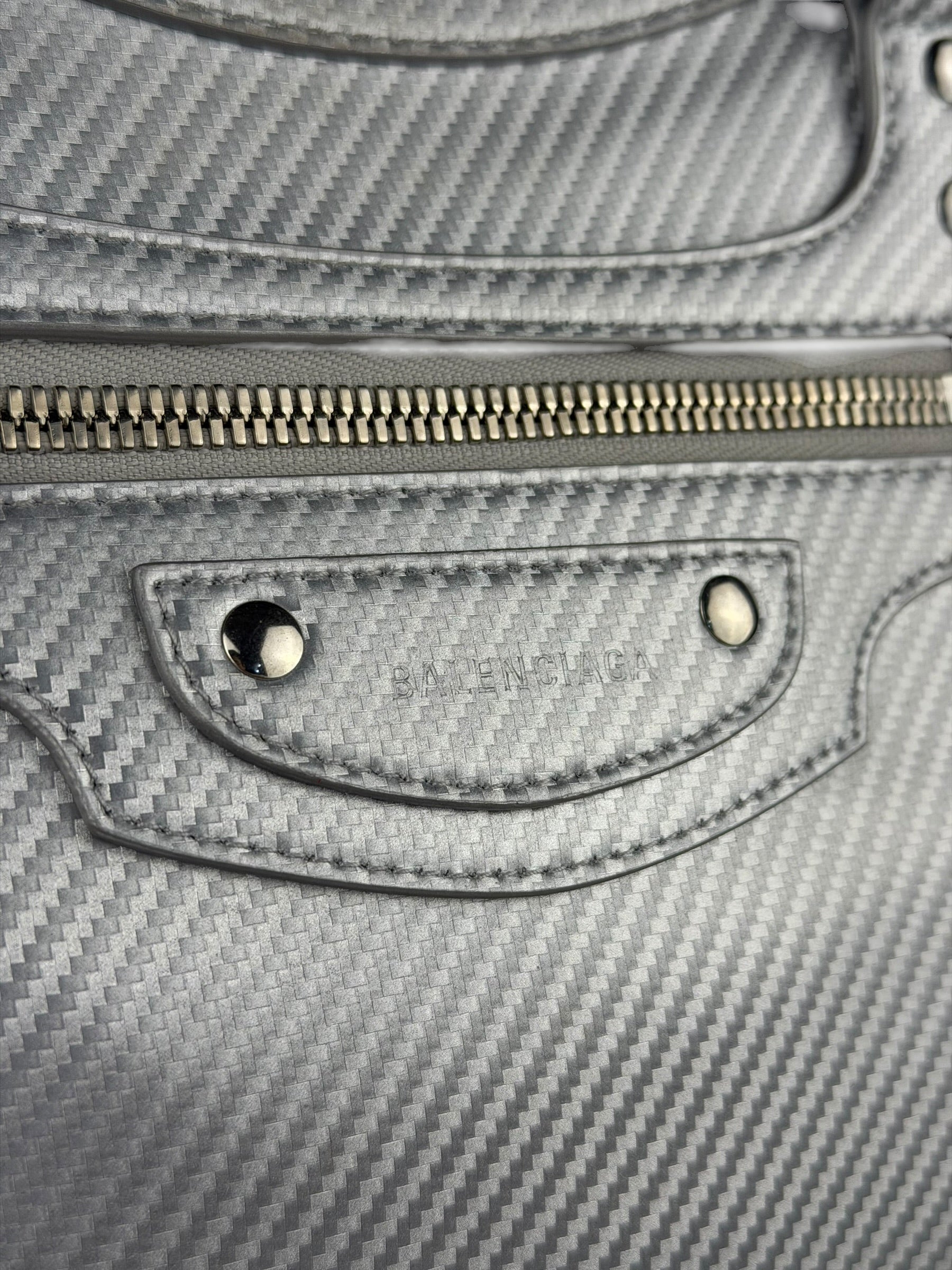 Balenciaga Carbon Fiber Silver Neo Classic City Bag Medium