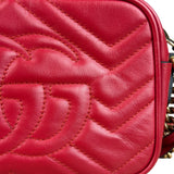 Gucci Leather GG Red Marmont Crossbody