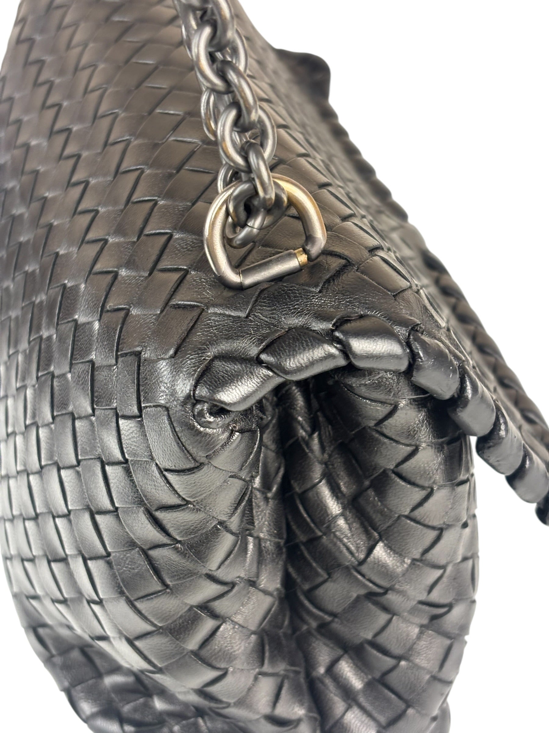 Bottega Veneta Black Intrecciato Shoulder Bag